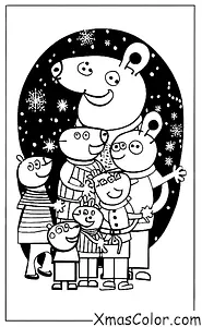 Navidad / Navidad de Peppa Pig: Peppa y su familia decorando su árbol de Navidad