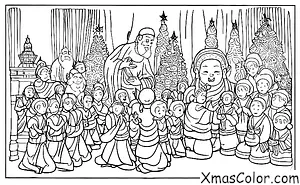 Navidad / Navidad en Asia: Santa en un templo