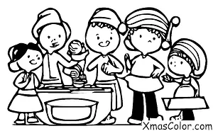 Navidad / Navidad en el campo: Una familia horneando galletas juntos