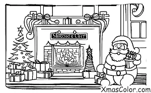 Navidad / Navidad en el pasado: Santa Claus bajando por la chimenea