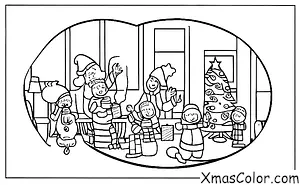 Navidad / Navidad en la ciudad: Una familia celebrando la Navidad en su apartamento de la ciudad