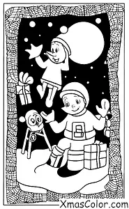 Navidad / Navidad en la luna: Santa y Rodolfo en la luna