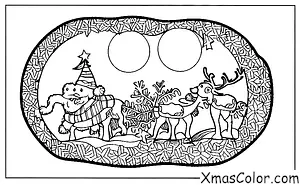 Navidad / Navidad en la luna: Santa y sus renos en la luna