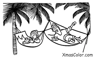 Navidad / Navidad en los trópicos: Santa en una pi√±a colada