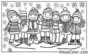 Navidad / Navidad Moderna: Un grupo de amigos que va a patinar en el hielo