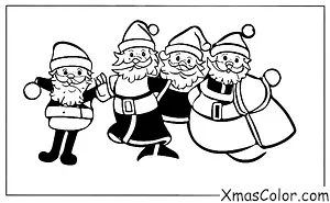 Navidad / Papá Noel: Santa Claus caminando en la nieve