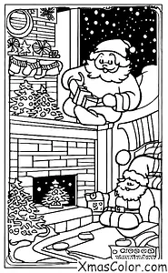 Navidad / Papá Noel: Santa comiendo galletas