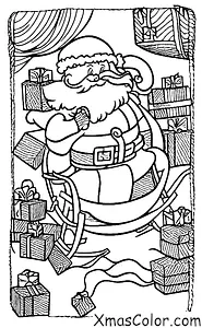 Navidad / Papá Noel: Santa en su trineo