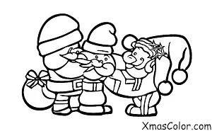 Navidad / Papá Noel: Santa entrega regalos