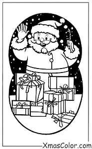 Navidad / Papá Noel: Santa entregando regalos