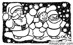 Navidad / Papá Noel: Santa esquiando