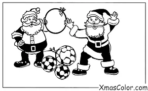 Navidad / Papá Noel: Santa jugando al fútbol