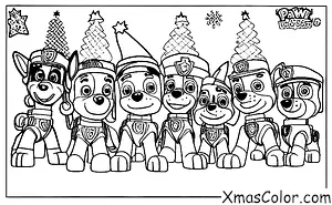 Navidad / Patrulla Canina Navidad: Los cachorros de la Patrulla de la PAW vestidos con sus mejores prendas de Navidad