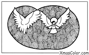 Navidad / Paz: Un ángel volando en el cielo