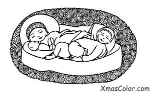 Navidad / Paz: Un bebé Jesús en el pesebre