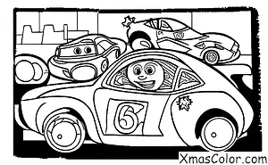 Navidad / Pixar Navidad: Página para colorear "Cars"