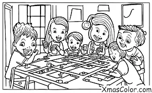 Navidad / Qué hacen las personas en Navidad: Una familia jugando juegos en víspera de Navidad