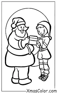Navidad / Regalos de Navidad: Santa dando un regalo a un niño