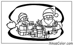 Navidad / Regalos de Navidad: Santa entregando regalos