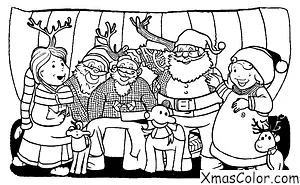 Navidad / Señor y Señora Claus: El señor y la señora Claus con sus renos