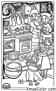 Navidad / Sra. Claus: La señora Claus en la cocina cocinando