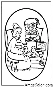Navidad / Sra. Claus: La señora Claus leyendo una historia a los niños