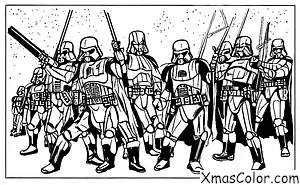 Navidad / Star Wars Navidad: Darth Vader y sus tropas marchando a través de la nieve