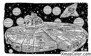 Navidad / Star Wars Navidad: Milenio Falcon en la nieve