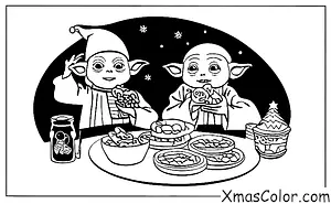 Navidad / Star Wars Navidad: Yoda comiendo galletas de Navidad