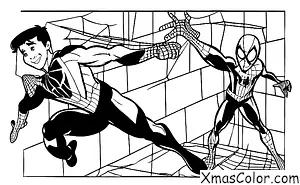 Navidad / Superhéroes de Navidad: Spiderman haciendo regalos