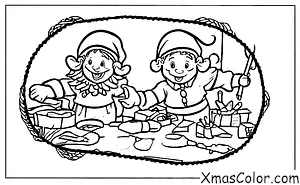 Navidad / Taller de Santa: Los elfos están ocupados en el trabajo