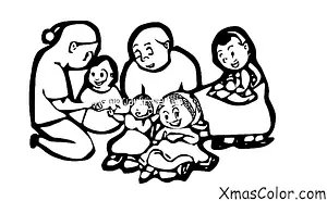 Navidad / Tarjetas de Navidad: Una familia haciendo una tarjeta de Navidad juntos