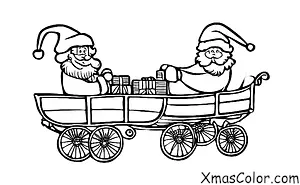 Navidad / Trineo: Santa conduciendo su trineo