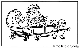Navidad / Trineo: Santa y su trineo tirado por renos